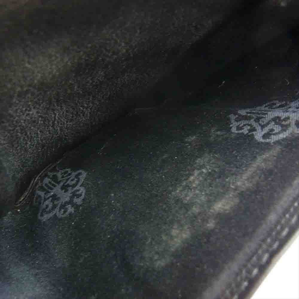 CHROME HEARTS クロムハーツ（原本無） 3FOLD スリーフォールドウォレット フローラルボタン ブラック系【中古】