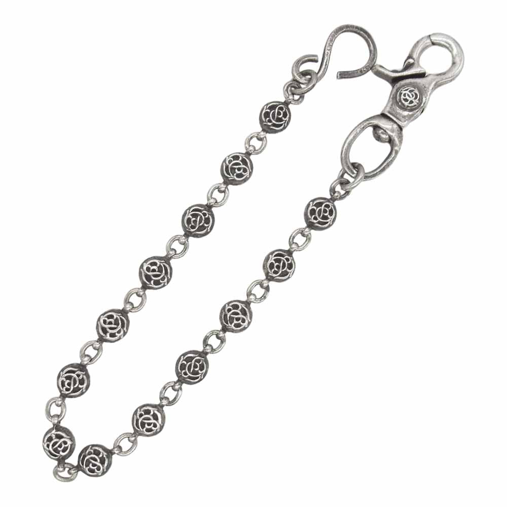 CHROME HEARTS クロムハーツ（原本無） 1BALL SHORT-S フローラルボール ショート ウォレットチェーン シルバー系【中古】