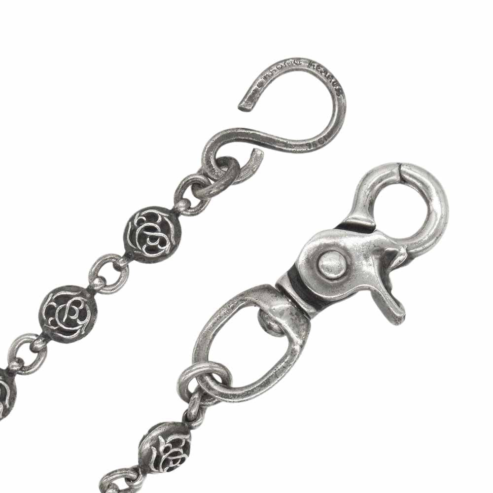 CHROME HEARTS クロムハーツ（原本無） 1BALL SHORT-S フローラルボール ショート ウォレットチェーン シルバー系【中古】