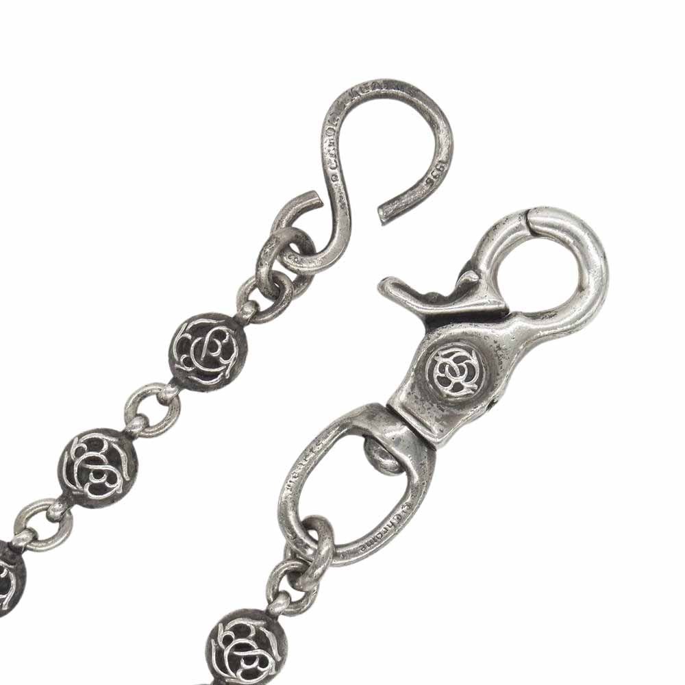 CHROME HEARTS クロムハーツ（原本無） 1BALL SHORT-S フローラルボール ショート ウォレットチェーン シルバー系【中古】