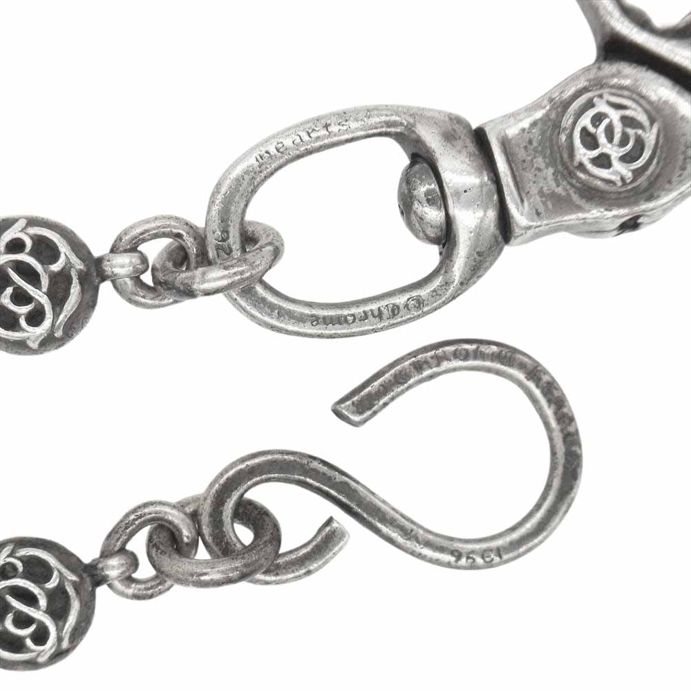 CHROME HEARTS クロムハーツ（原本無） 1BALL SHORT-S フローラルボール ショート ウォレットチェーン シルバー系【中古】
