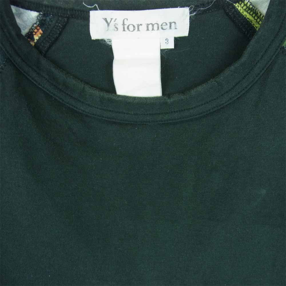 Y's Yohji Yamamoto ワイズ ヨウジヤマモト 袖総柄 ラグラン 半袖 Tシャツ ブラック系【中古】