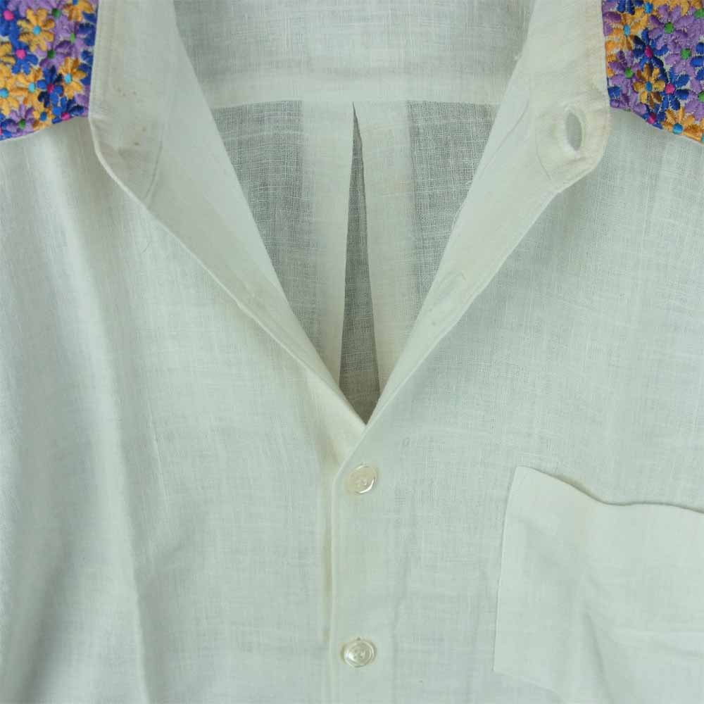 COMME des GARCONS HOMME コムデギャルソンオム AD2001 HE-B023 刺繍襟 長袖 シャツ オフホワイト系【中古】