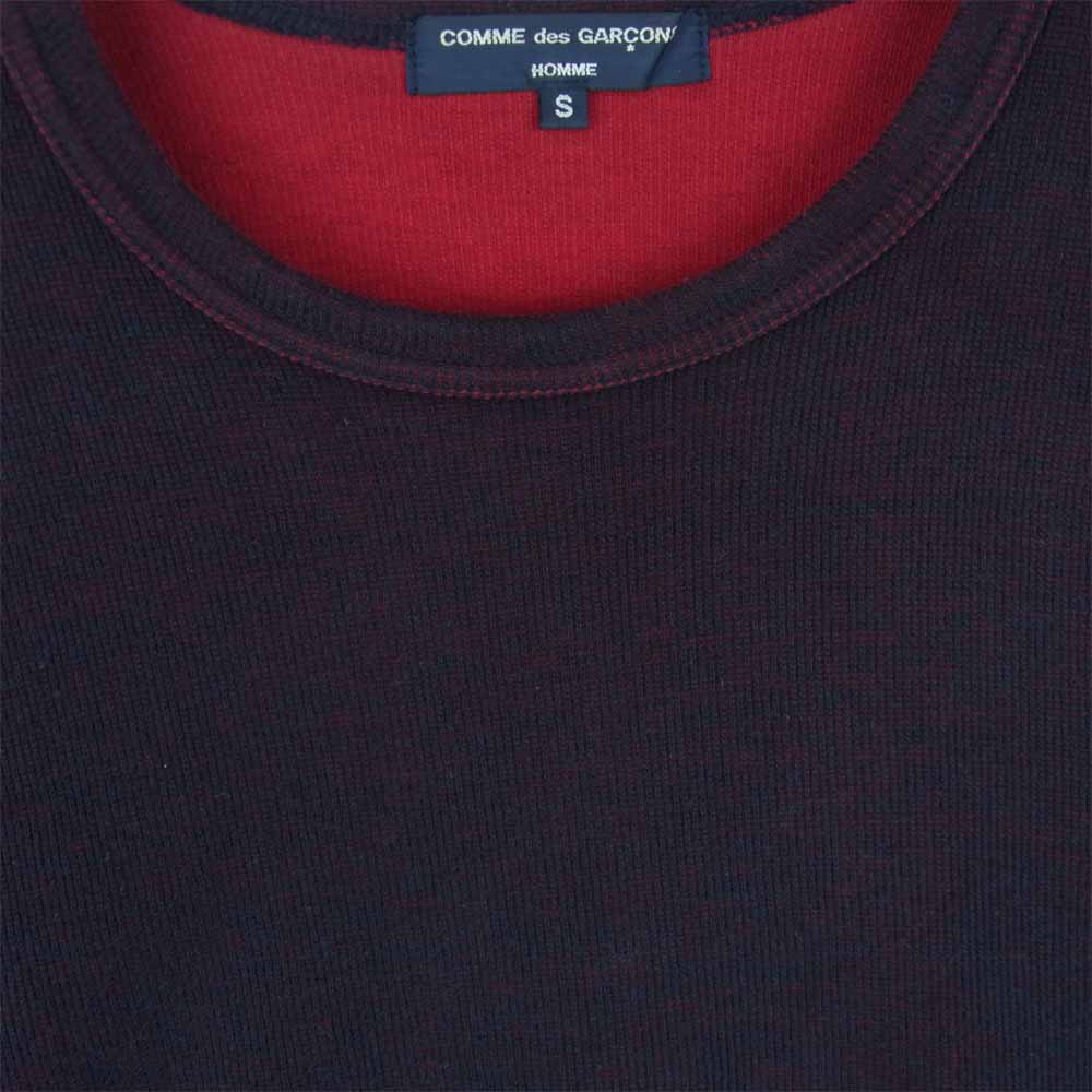 COMME des GARCONS HOMME コムデギャルソンオム AD2006 HR-T005 クルーネック 長袖 カットソー ニット パープル系 レッド系 S【中古】