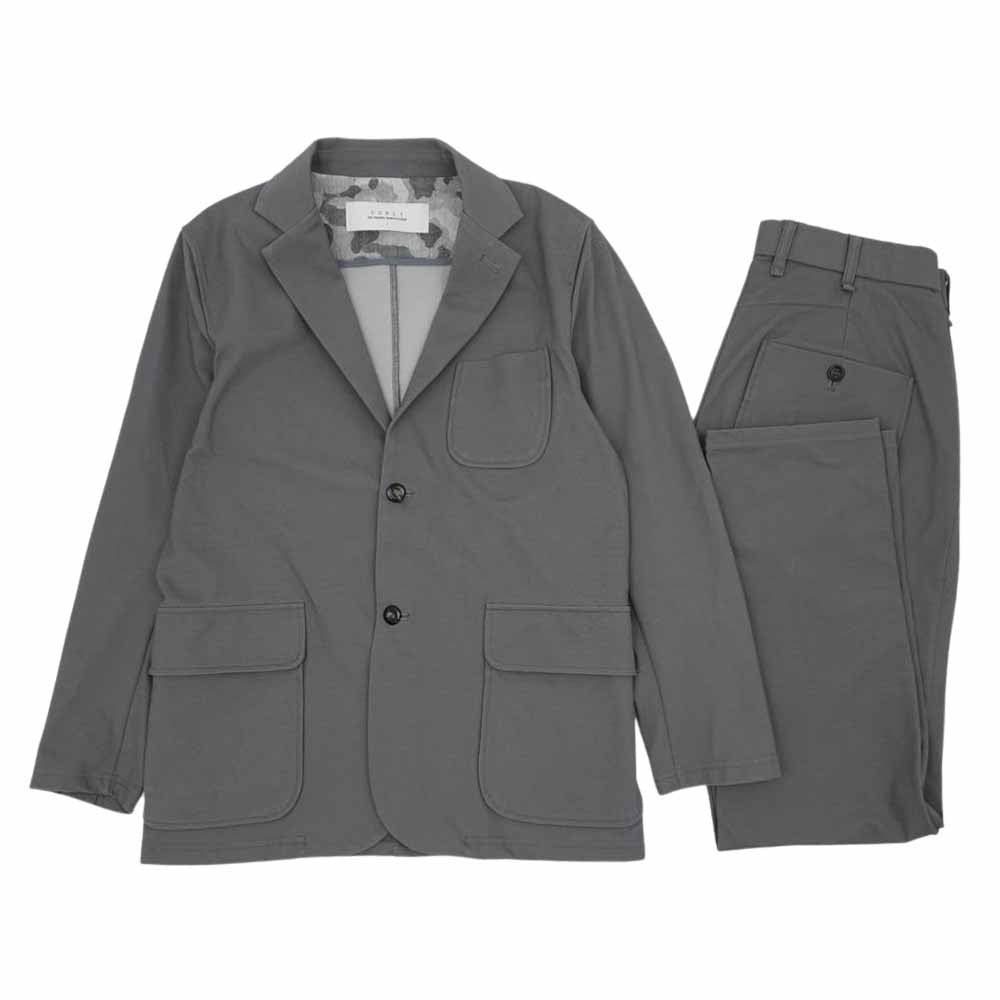CURLY カーリー ストレッチ ジャケット パンツ セットアップ グレー系 1【中古】
