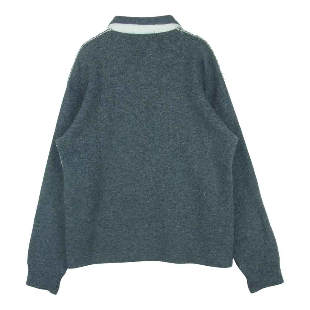 COMME des GARCONS HOMME コムデギャルソンオム AD2004 HN-T047 インサイドアウト ジップアップ ニット ジャケット グレー系 S【中古】