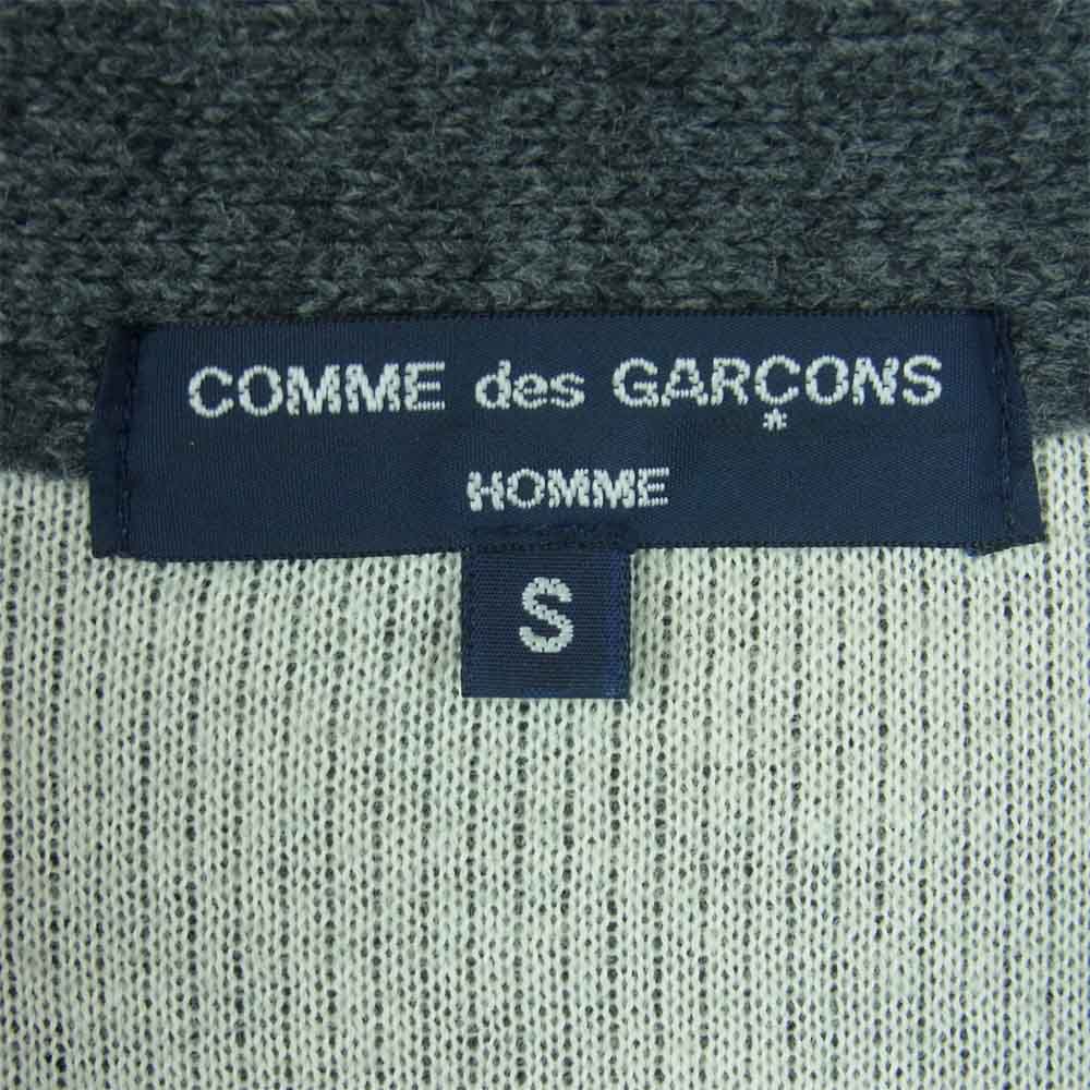 COMME des GARCONS HOMME コムデギャルソンオム AD2004 HN-T047 インサイドアウト ジップアップ ニット ジャケット グレー系 S【中古】