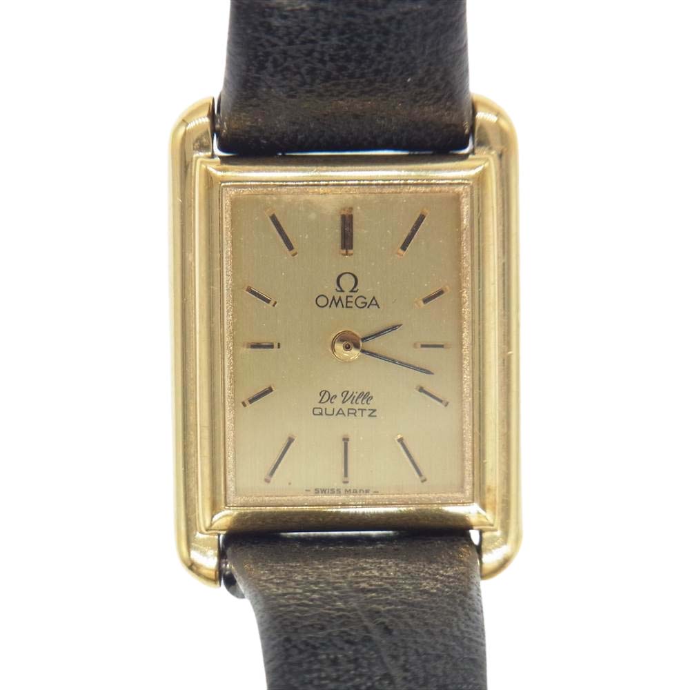 送料無料】OMEGA オメガ De Ville デビル 1350 クオーツ ゴールド文字