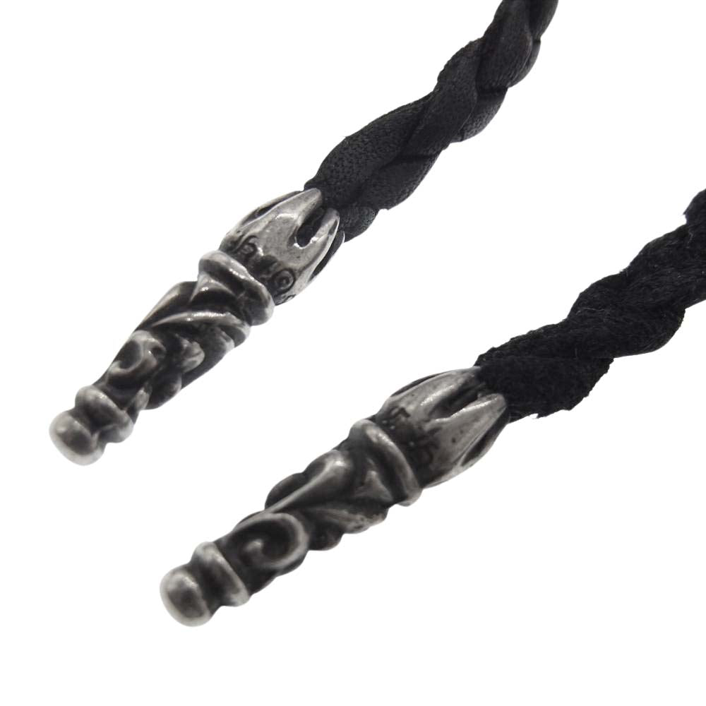 CHROME HEARTS クロムハーツ（原本無） LEATHER BRAID スクロール レザーブレード ブラック系【中古】