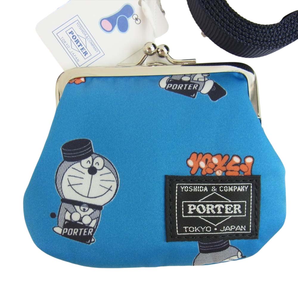 PORTER ポーター × ドラえもん 381-26836 がま口 財布 ブルー系【新古品】【未使用】【中古】
