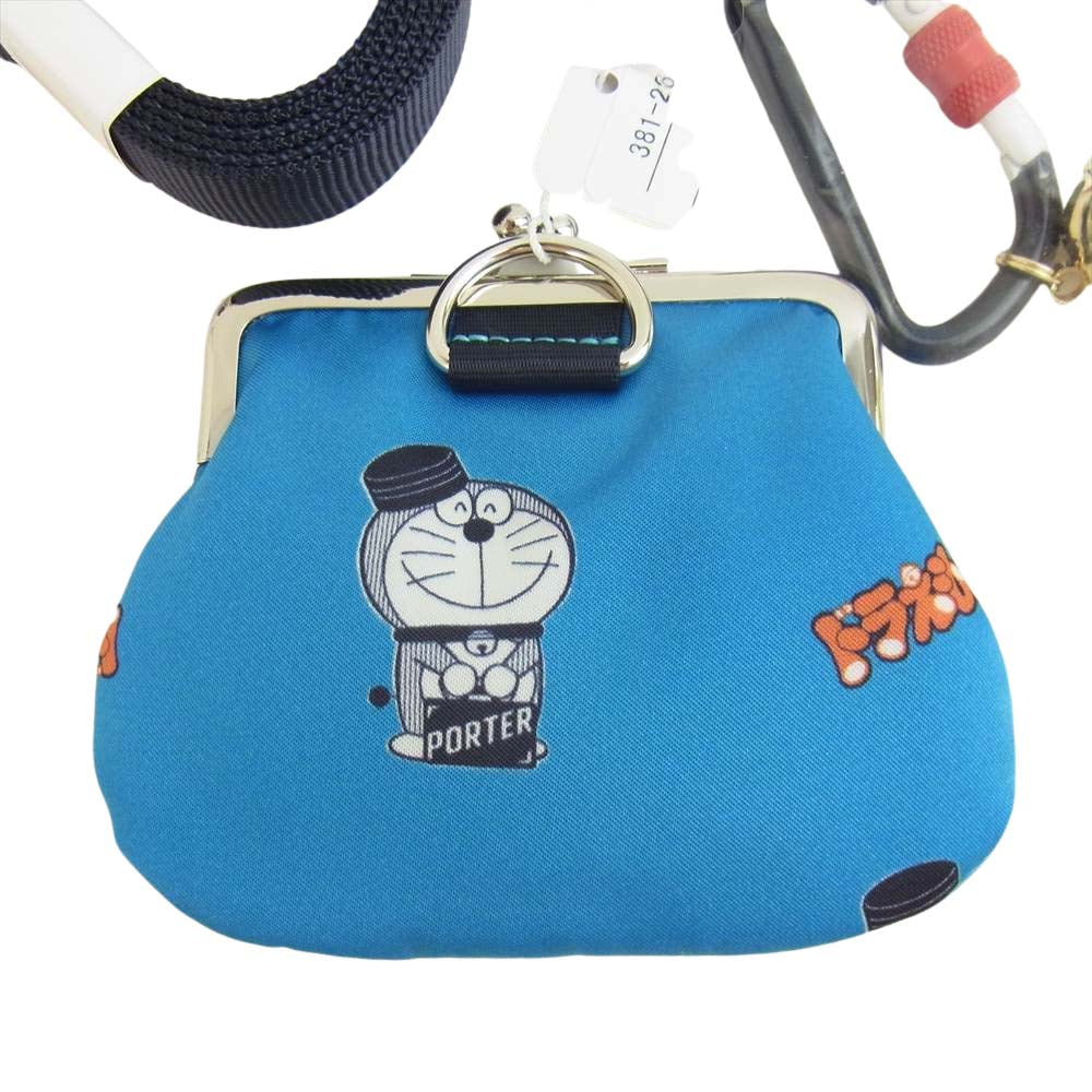 PORTER ポーター × ドラえもん 381-26836 がま口 財布 ブルー系【新古品】【未使用】【中古】