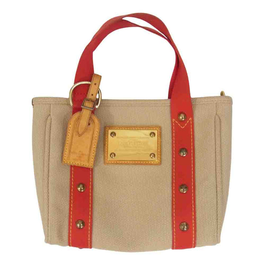 LOUIS VUITTON ルイ・ヴィトン M40038 アンティグアカバ PM トートバッグ レッド系【中古】