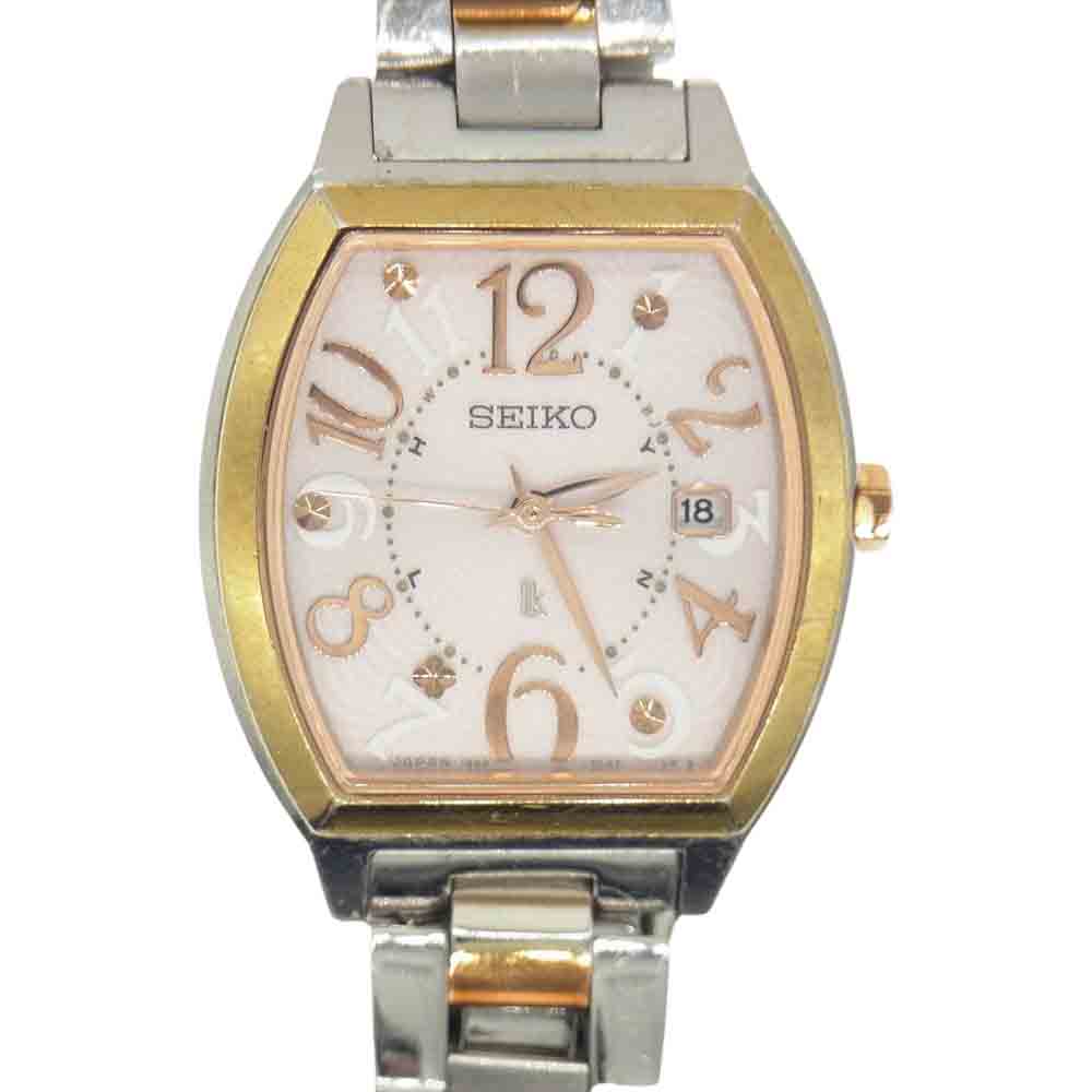 SEIKO セイコー 1B22-0BB0 LUKIA ルキア 電波ソーラー リストウォッチ 腕時計 シルバー系【中古】