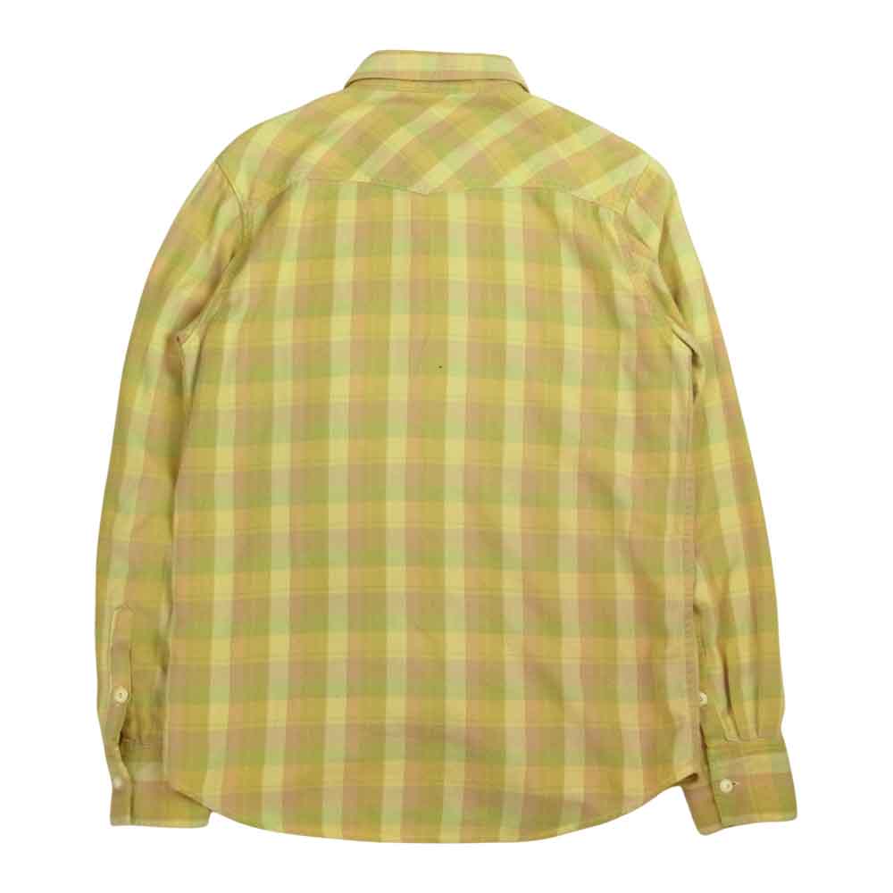 REMI RELIEF レミレリーフ フランネル 長袖 チェック シャツ グリーン イエロー  イエロー系 M【中古】