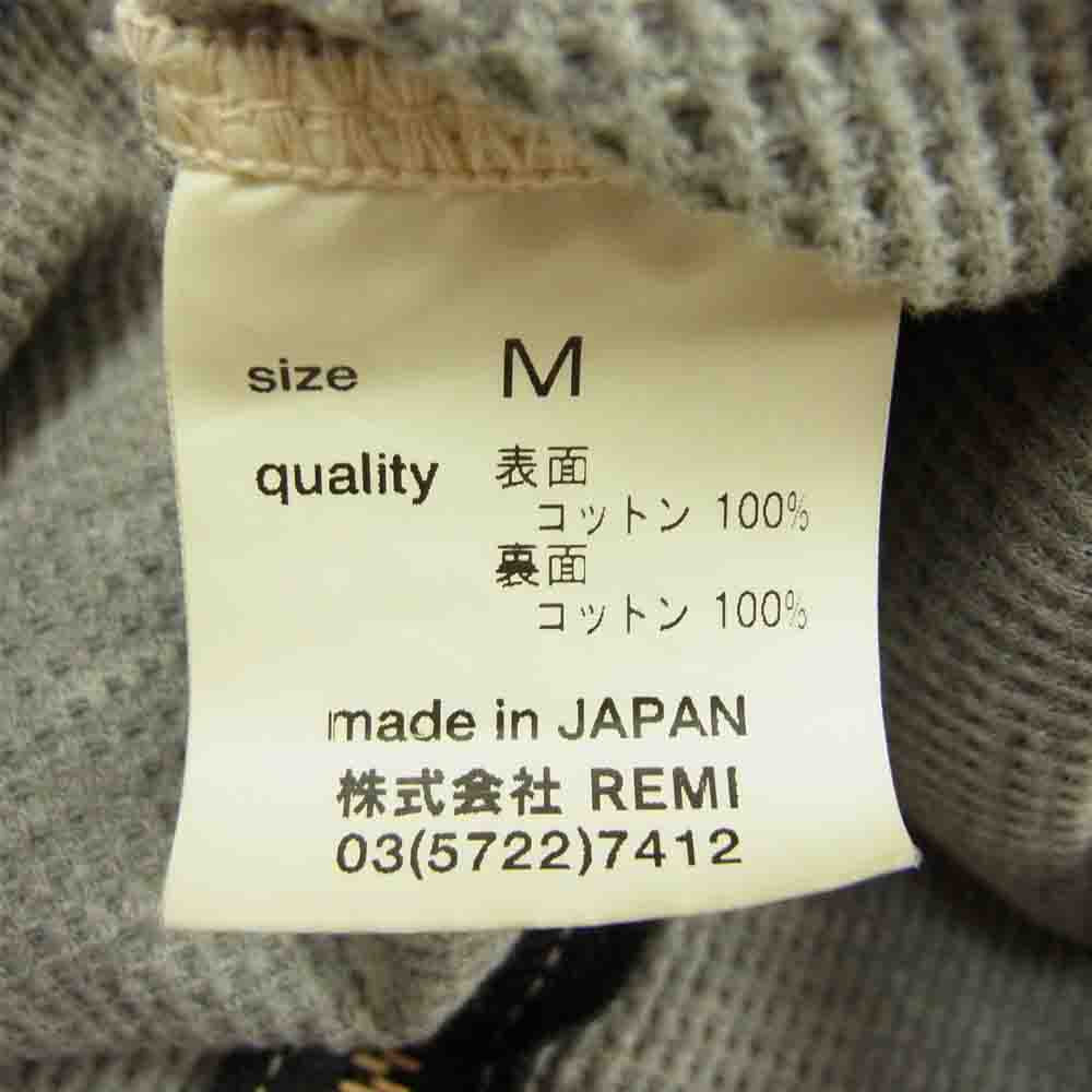 REMI RELIEF レミレリーフ ワッフル フラワー 総柄 ジップ パーカー インディゴブルー系 M【中古】