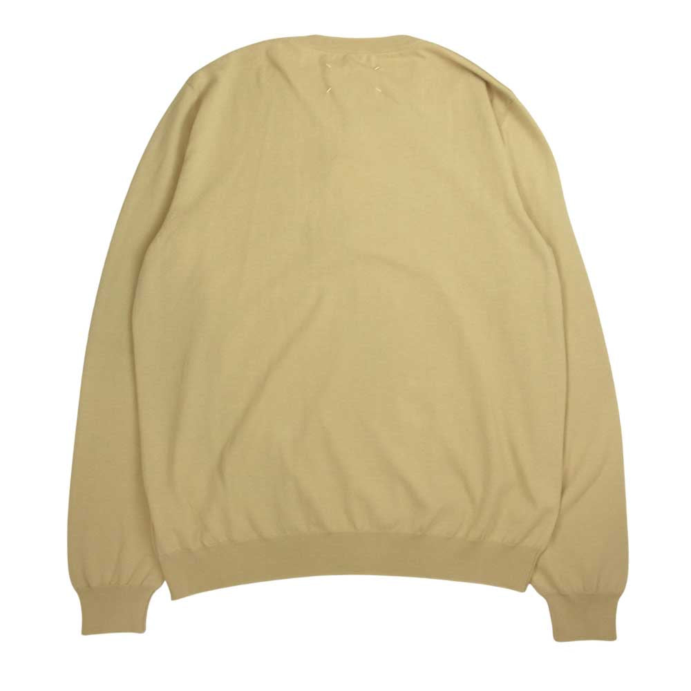 MAISON MARGIELA メゾンマルジェラ 10ライン ジャパンタグ S30HB0100 12/Jersey Pullover Knit シースルーポケット オーバーサイズ コットン ニット ベージュ系 XXL【新古品】【未使用】【中古】