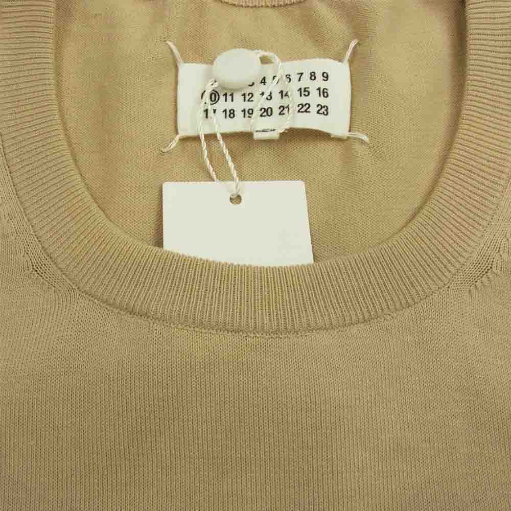 MAISON MARGIELA メゾンマルジェラ 10ライン ジャパンタグ S30HB0100 12/Jersey Pullover Knit シースルーポケット オーバーサイズ コットン ニット ベージュ系 XXL【新古品】【未使用】【中古】