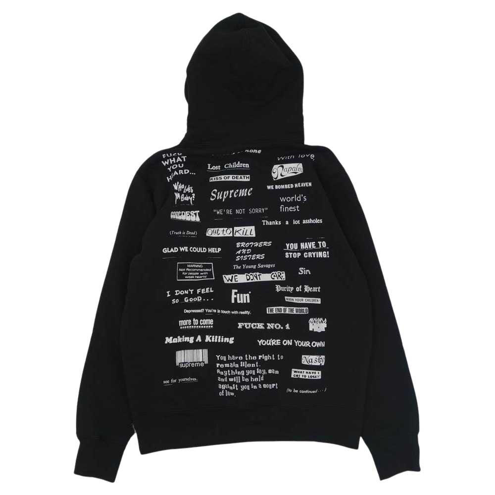 Supreme シュプリーム 19AW top crying hoodie トップ クライング バックプリント プルオーバー パーカー ブラック系 L【中古】