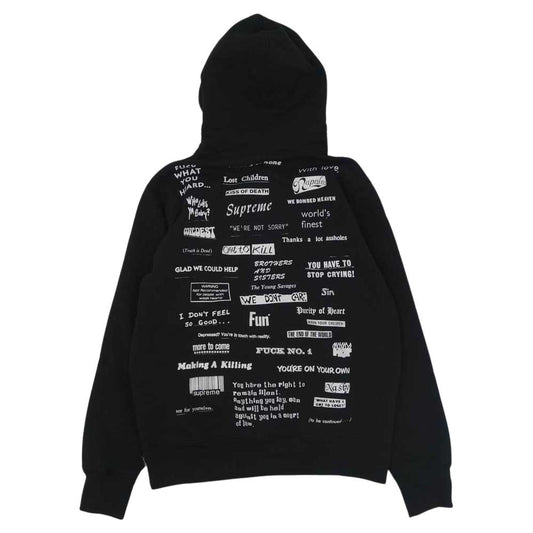Supreme シュプリーム 19AW top crying hoodie トップ クライング バックプリント プルオーバー パーカー ブラック系 L【中古】