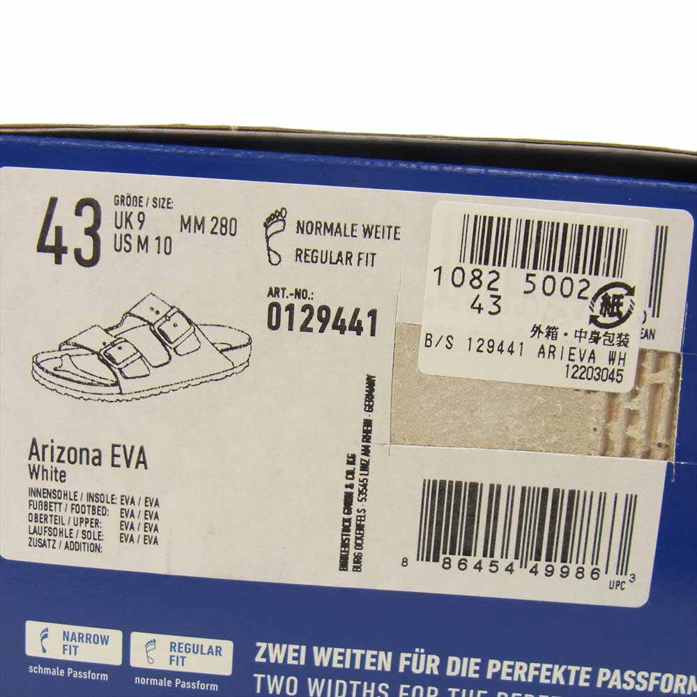 BIRKENSTOCK ビルケンシュトック 129449 ARIZONA EVA アリゾナ サンダル 28cm ホワイト系 43【新古品】【未使用】【中古】