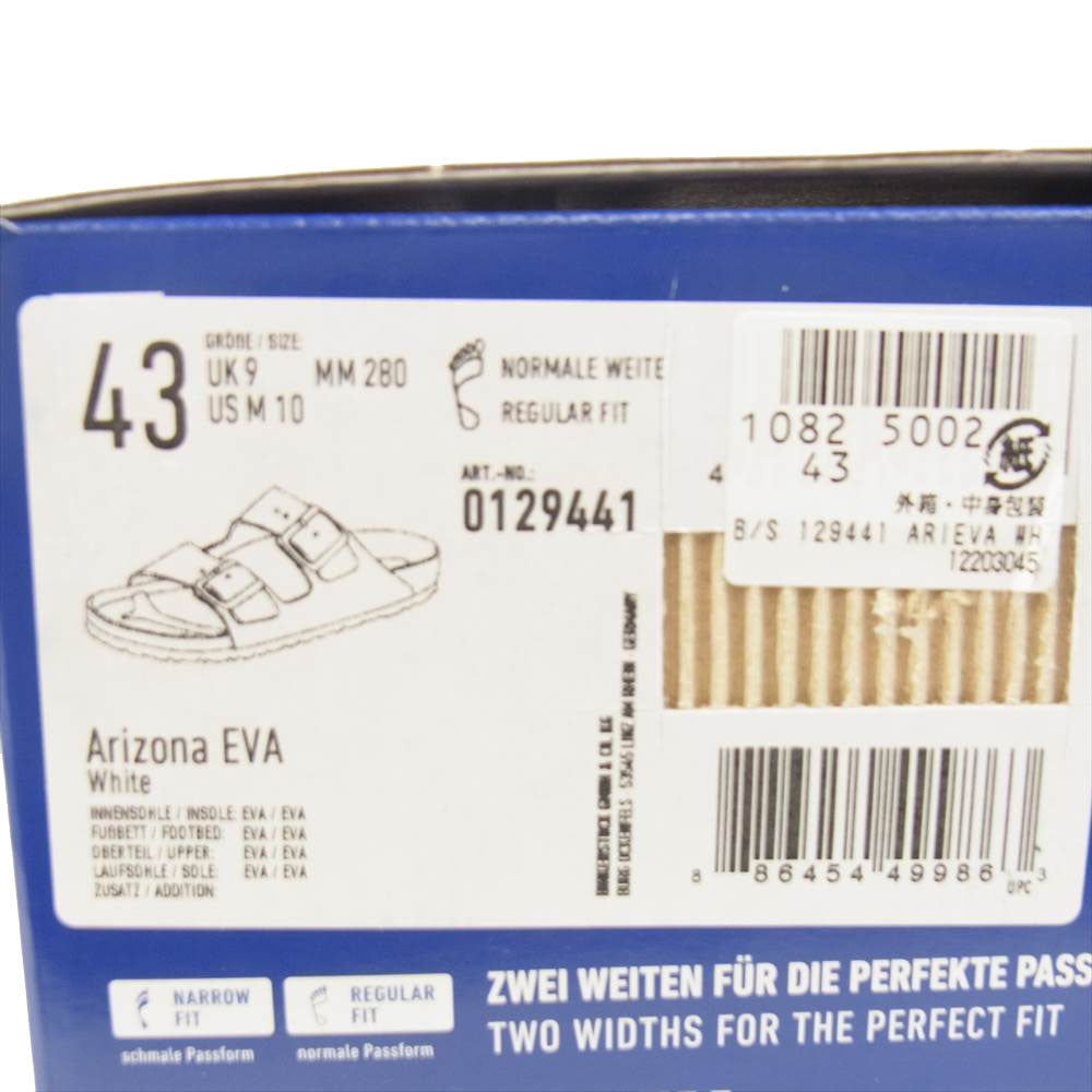 BIRKENSTOCK ビルケンシュトック 129449 ARIZONA EVA アリゾナ サンダル 28cm ホワイト系 43【新古品】【未使用】【中古】