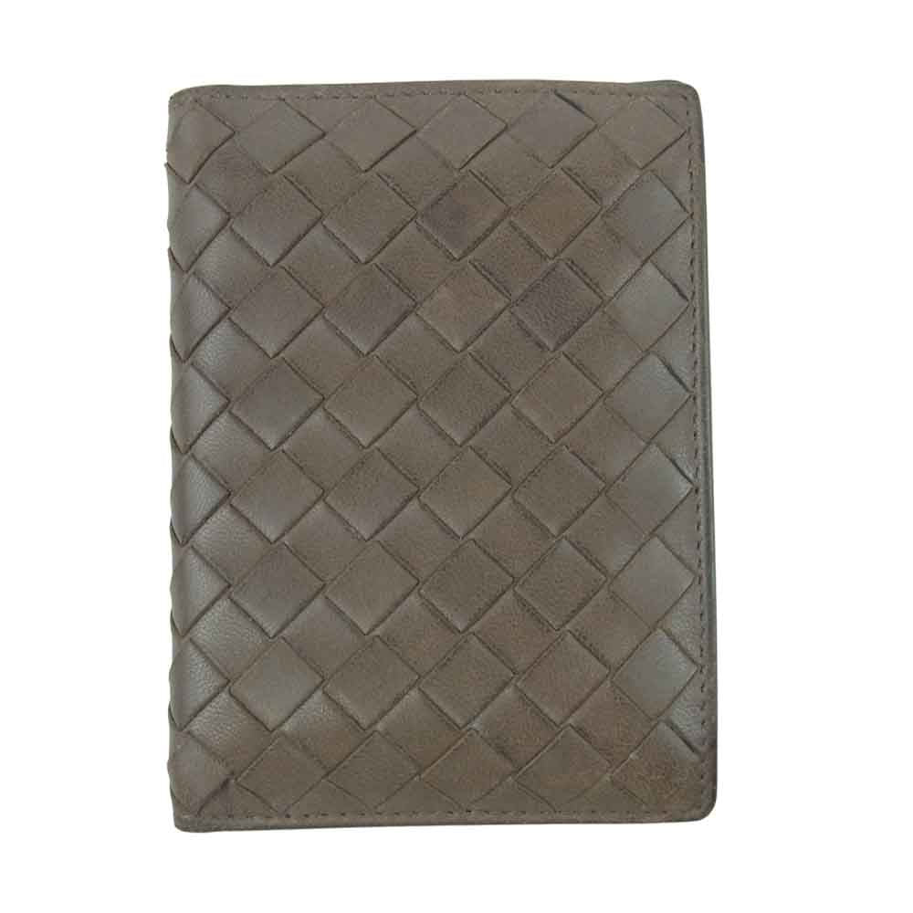 BOTTEGAVENETA ボッテガヴェネタ 169721 V0013 2513 イントレチャート 二つ折り パスケース グレイッシュブラウン系【中古】