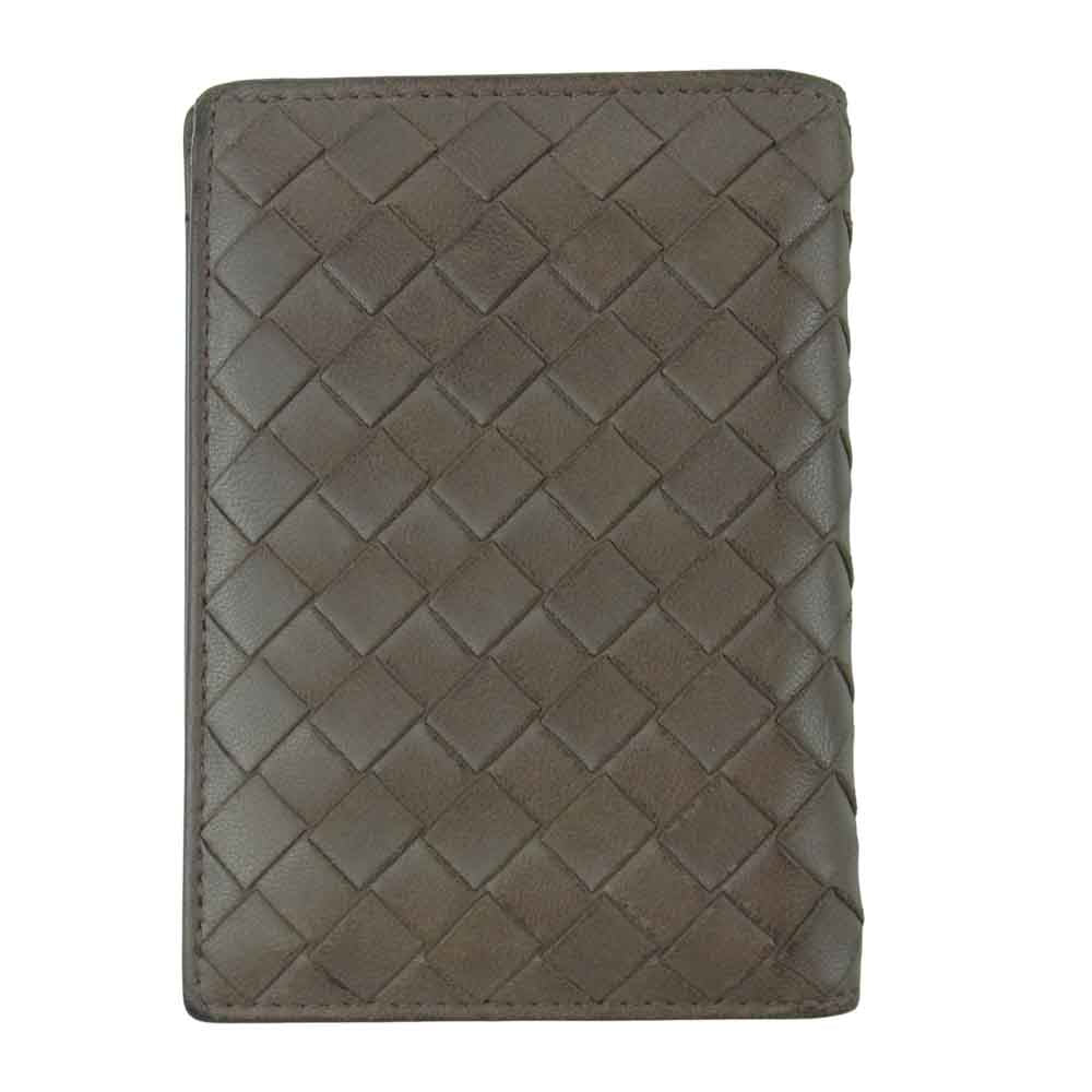 BOTTEGAVENETA ボッテガヴェネタ 169721 V0013 2513 イントレチャート 二つ折り パスケース グレイッシュブラウン系【中古】