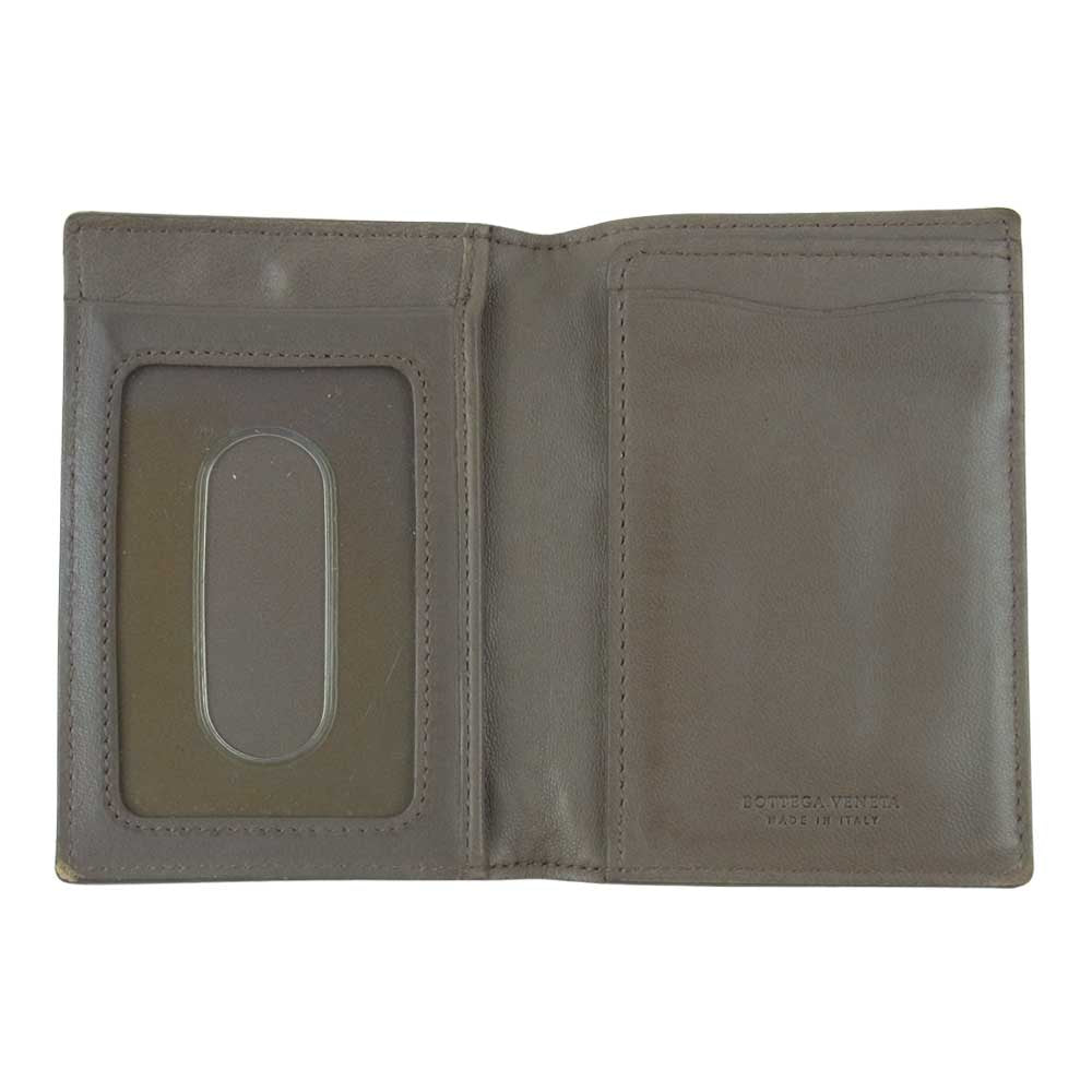 BOTTEGAVENETA ボッテガヴェネタ 169721 V0013 2513 イントレチャート 二つ折り パスケース グレイッシュブラウン系【中古】
