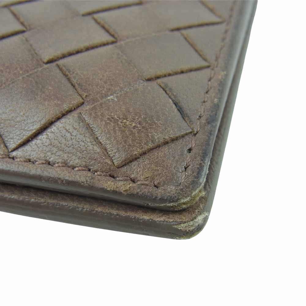 BOTTEGAVENETA ボッテガヴェネタ 169721 V0013 2513 イントレチャート 二つ折り パスケース グレイッシュブラウン系【中古】