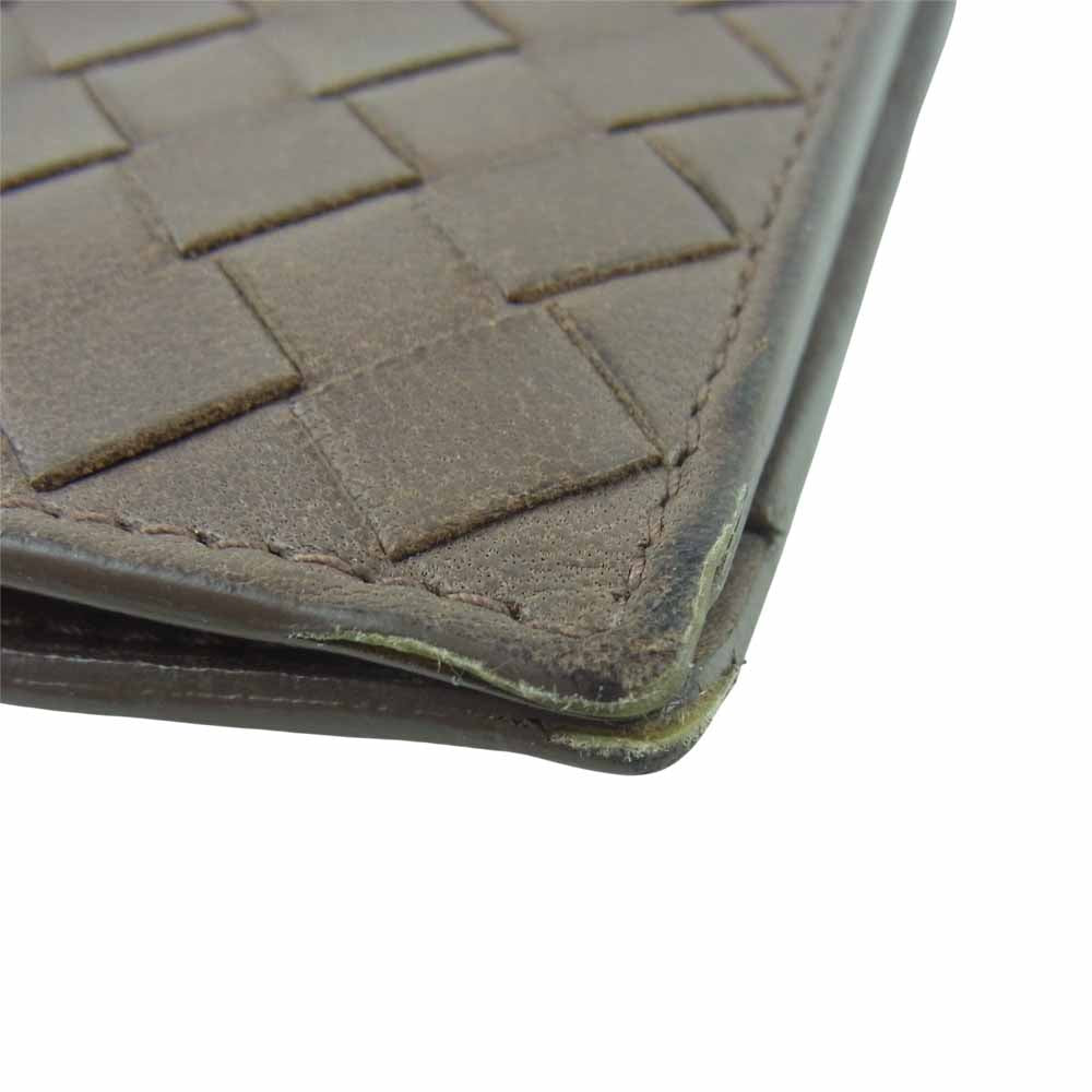 BOTTEGAVENETA ボッテガヴェネタ 169721 V0013 2513 イントレチャート 二つ折り パスケース グレイッシュブラウン系【中古】