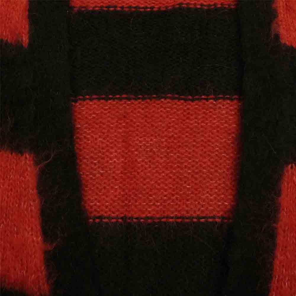 UNDERCOVER アンダーカバー U12A4902 ボーダー モヘア カーディガン ブラック系 レッド系 5【中古】