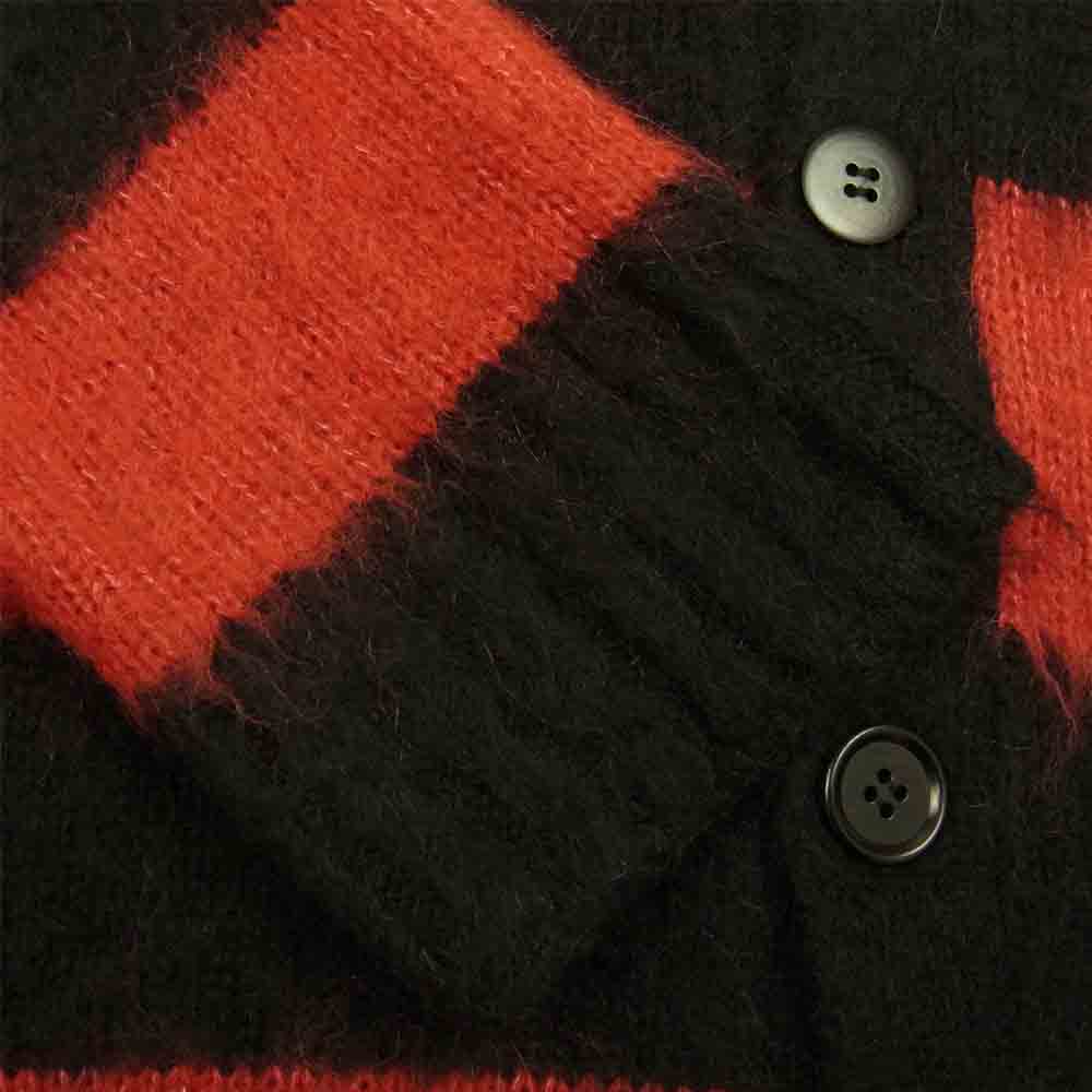 UNDERCOVER アンダーカバー U12A4902 ボーダー モヘア カーディガン ブラック系 レッド系 5【中古】