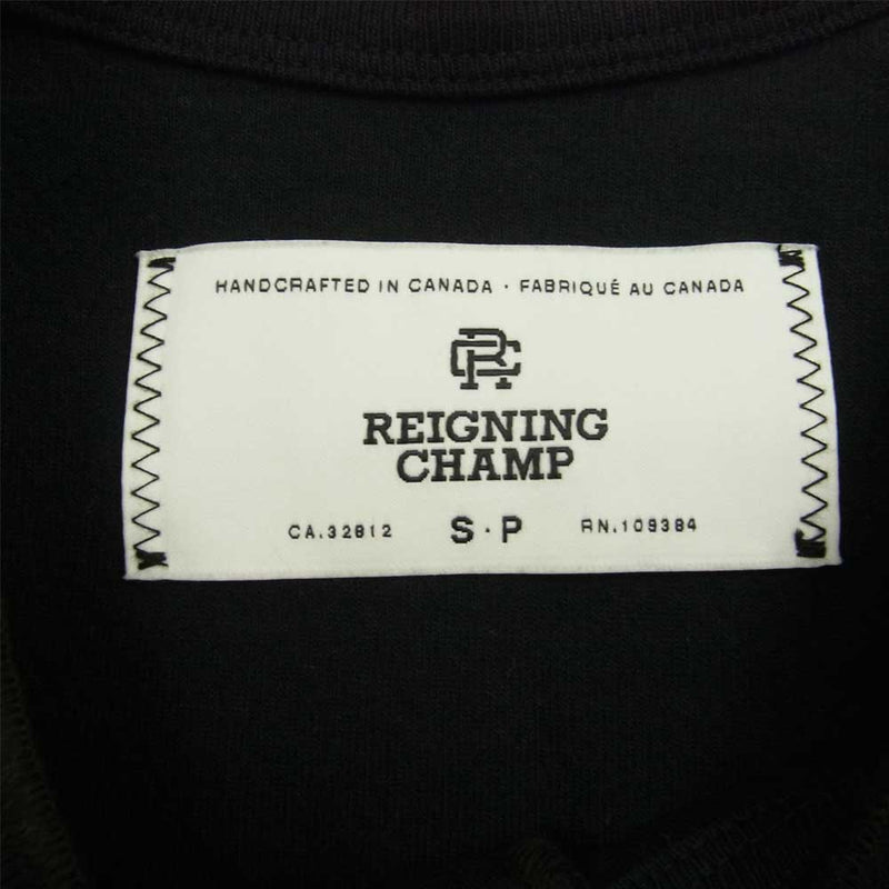 REIGNING CHAMP レイニングチャンプ スナップボタン ヘンリーネック サーマル カットソー 長袖 ブラック系 S【中古】