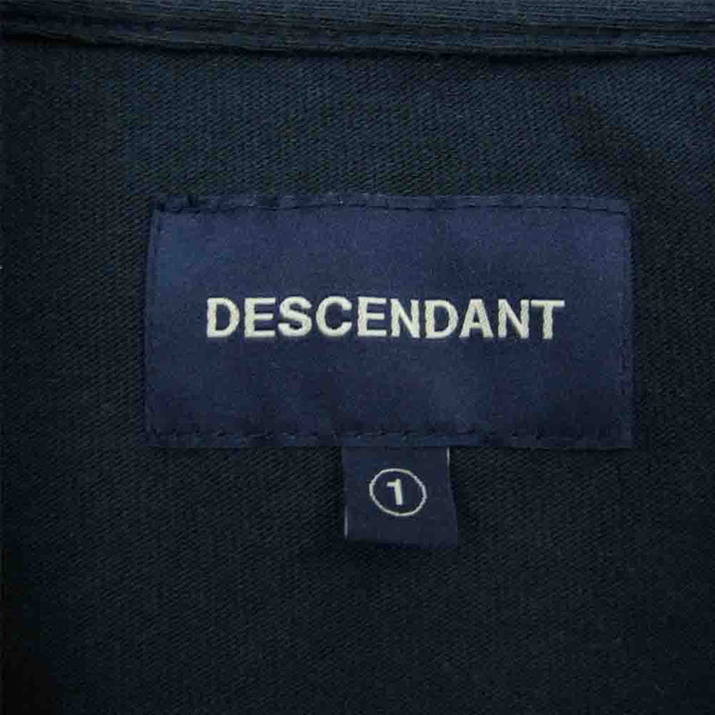 DESCENDANT ディセンダント ロゴ刺繍 クルーネック 半袖 Tシャツ ネイビー系 1【中古】