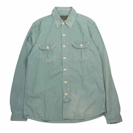 Ron Herman ロンハーマン 112070133 VINTAGE ヴィンテージ 加工 シャンブレー ワークシャツ インディゴブルー系 S【中古】