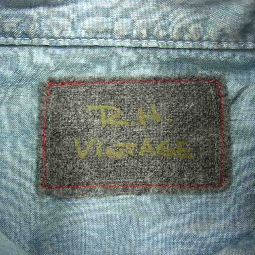 Ron Herman ロンハーマン 112070133 VINTAGE ヴィンテージ 加工 シャンブレー ワークシャツ インディゴブルー系 S【中古】