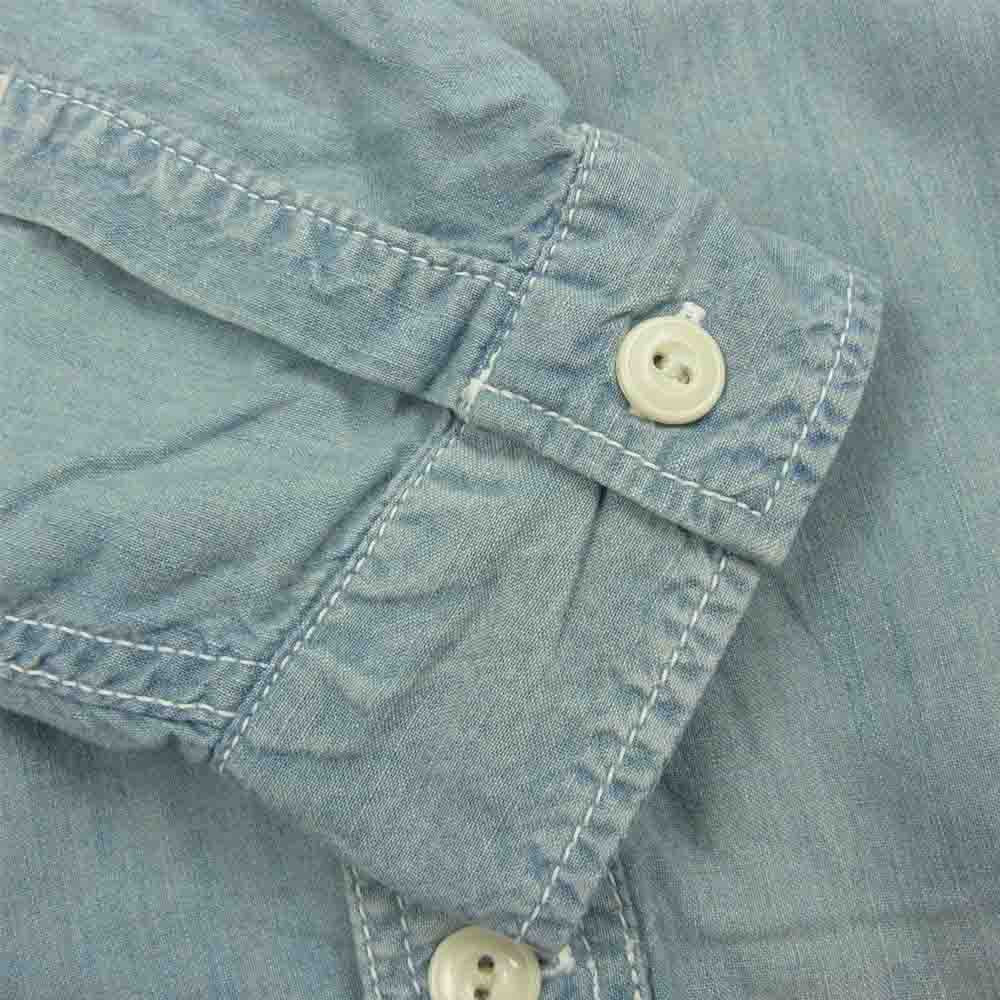 Ron Herman ロンハーマン 112070133 VINTAGE ヴィンテージ 加工 シャンブレー ワークシャツ インディゴブルー系 S【中古】