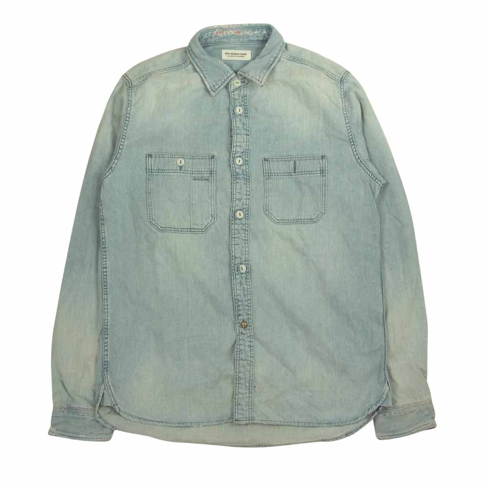 Ron Herman ロンハーマン DENIM 137474 ダメージ加工 デニム シャツ インディゴブルー系 S【中古】