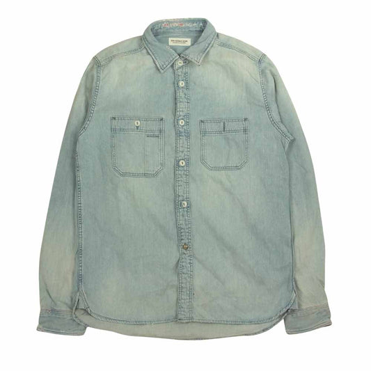Ron Herman ロンハーマン DENIM 137474 ダメージ加工 デニム シャツ インディゴブルー系 S【中古】