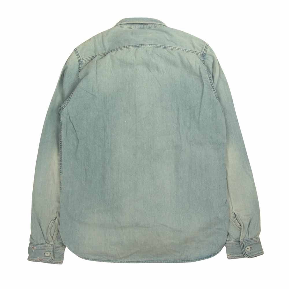 Ron Herman ロンハーマン DENIM 137474 ダメージ加工 デニム シャツ インディゴブルー系 S【中古】
