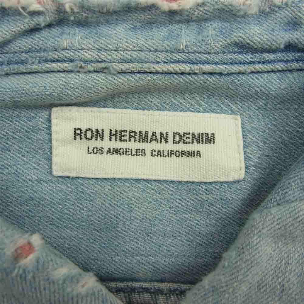 Ron Herman ロンハーマン DENIM 137474 ダメージ加工 デニム シャツ インディゴブルー系 S【中古】