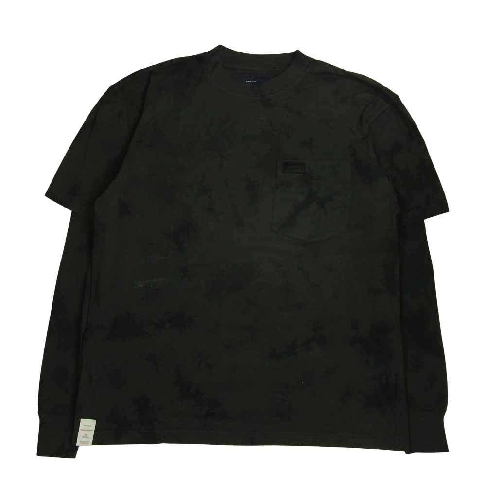 DESCENDANT ディセンダント RonHerman ロンハーマン 別注 SMOKE TIE DYE LAYERED TEE スモーク タイダイ染め レイヤード 長袖 Tシャツ ブラック系 1【中古】