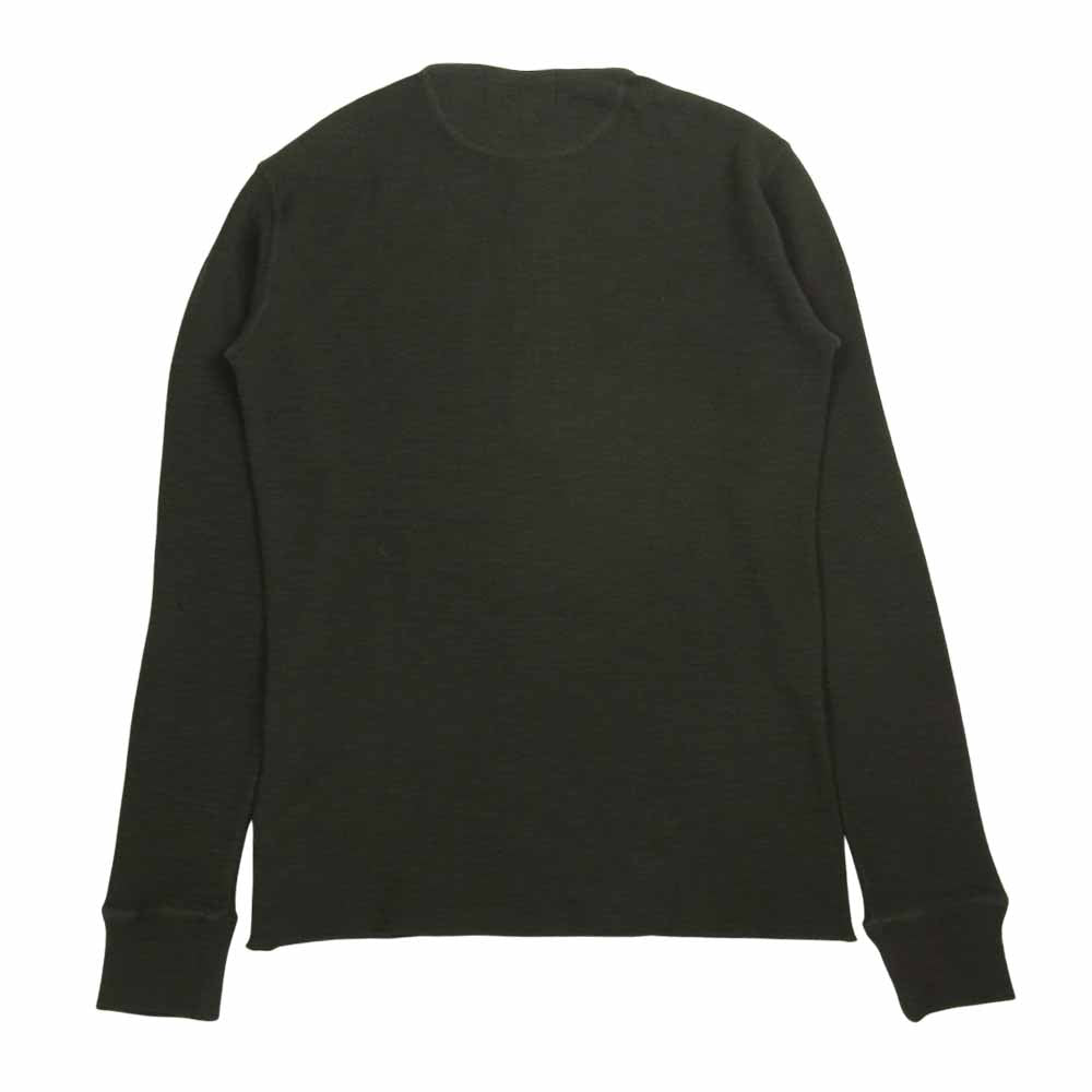 RRL ダブルアールエル ヘンリーネック ワッフル サーマル 長袖 カットソー Tシャツ チャコール系 XS【中古】
