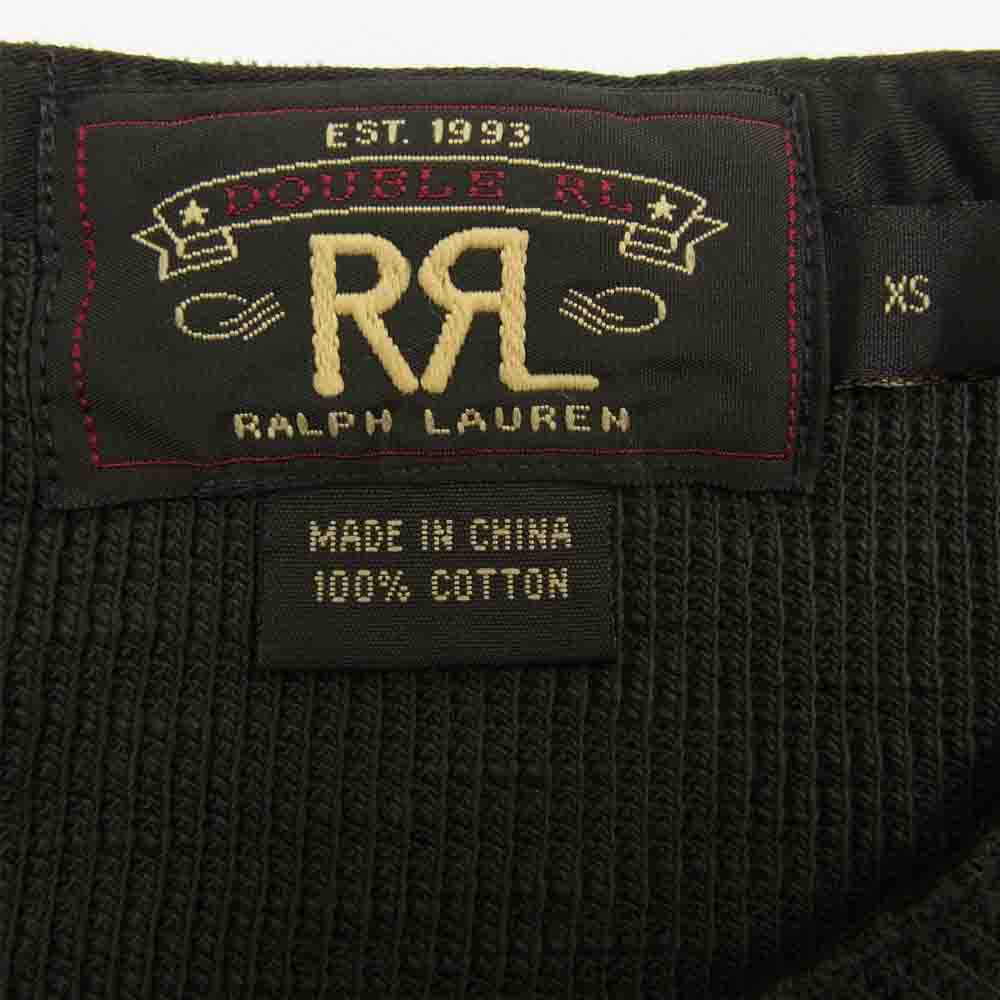 RRL ダブルアールエル ヘンリーネック ワッフル サーマル 長袖 カットソー Tシャツ チャコール系 XS【中古】