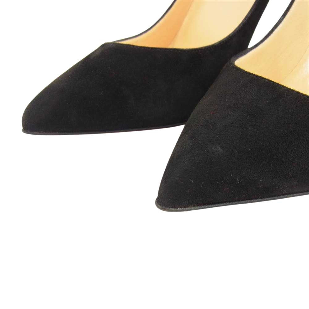 Christian Louboutin クリスチャンルブタン PIGALLE FOLLIES 100 VEAU VELOURS ピガール スエード ヒール パンプス ブラック系 38【極上美品】【中古】