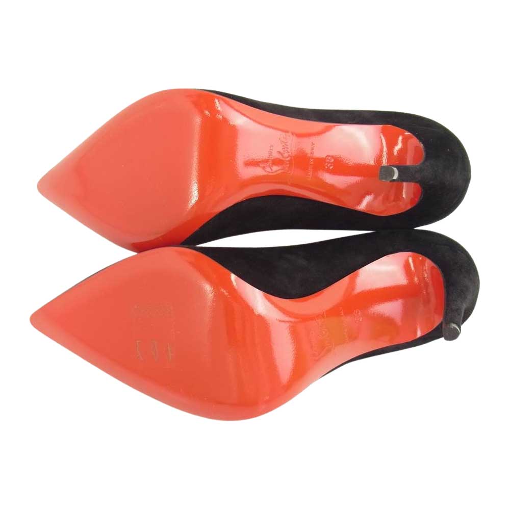 Christian Louboutin クリスチャンルブタン PIGALLE FOLLIES 100 VEAU VELOURS ピガール スエード ヒール パンプス ブラック系 38【極上美品】【中古】