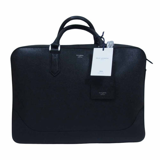 PELLE MORBIDA ペッレモルビダ PMO-CA016 Capitano キャピターノ エンボスレザー B4 2way ショルダー ブリーフケース ビジネスバッグ ブラック系【新古品】【未使用】【中古】