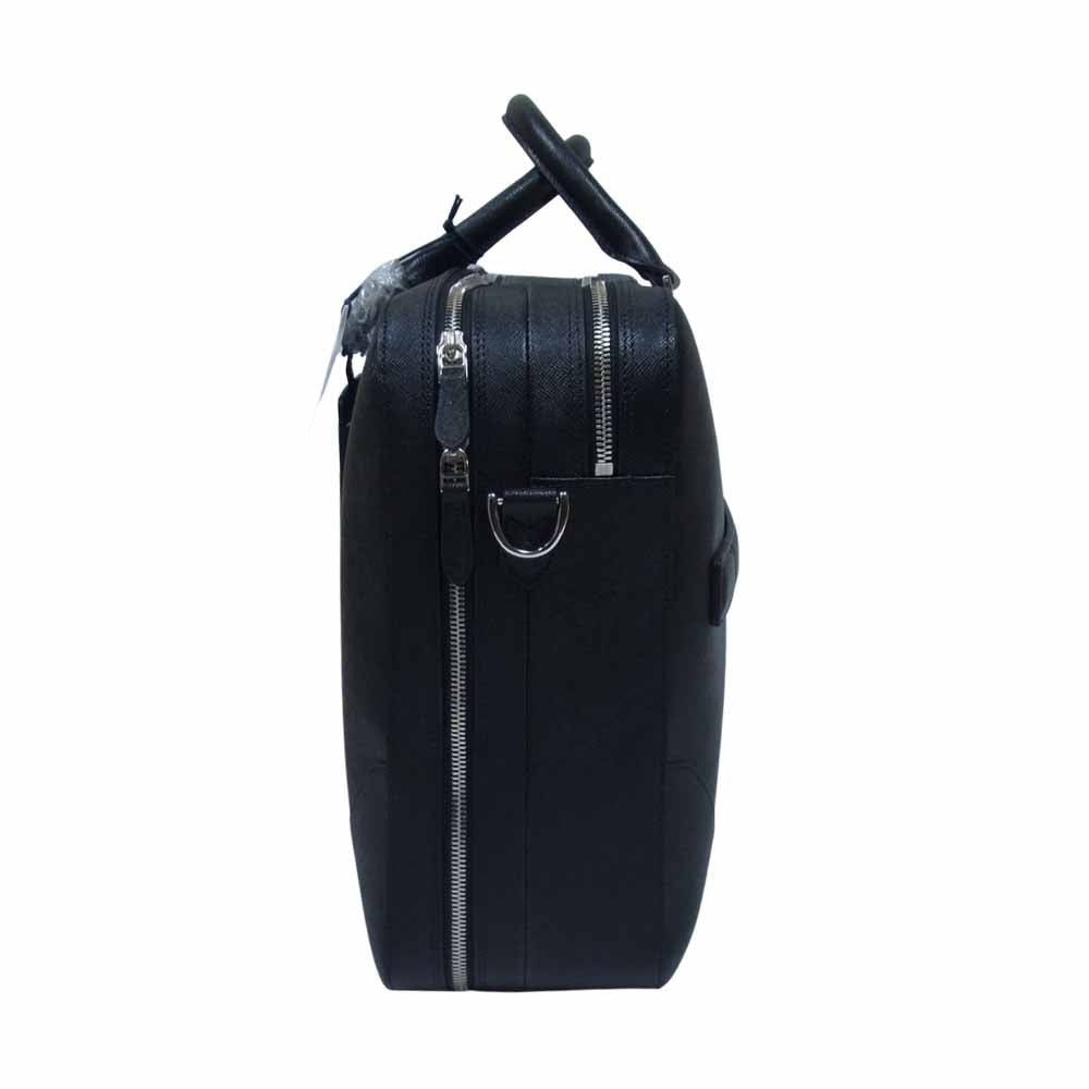 PELLE MORBIDA ペッレモルビダ PMO-CA016 Capitano キャピターノ エンボスレザー B4 2way ショルダー ブリーフケース ビジネスバッグ ブラック系【新古品】【未使用】【中古】