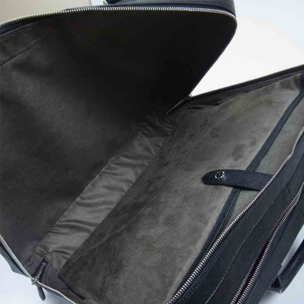 PELLE MORBIDA ペッレモルビダ PMO-CA016 Capitano キャピターノ エンボスレザー B4 2way ショルダー ブリーフケース ビジネスバッグ ブラック系【新古品】【未使用】【中古】