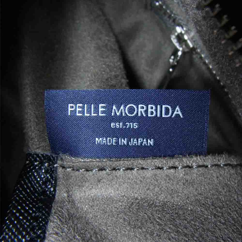 PELLE MORBIDA ペッレモルビダ PMO-CA016 Capitano キャピターノ エンボスレザー B4 2way ショルダー ブリーフケース ビジネスバッグ ブラック系【新古品】【未使用】【中古】
